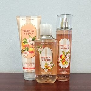 Bath & Body Works PRETTY AS A PEACH Limited Edition 3 Piece Body Care Bundle Set